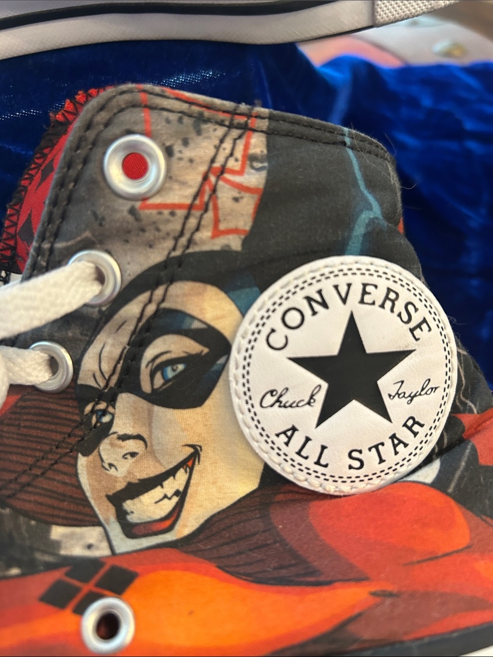 Converse Black/Red Harley Quinn Graphic High Top Sneakers❤️ - Picture 3 of 12